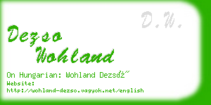 dezso wohland business card